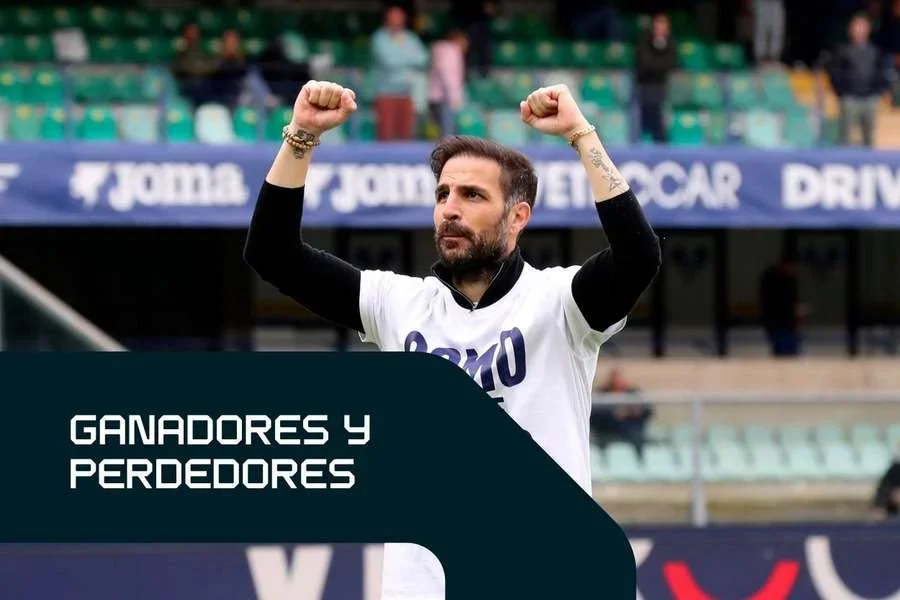 Cesc Fàbregas celebra la clasificación del Como para disputar competición europea